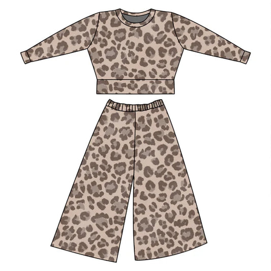 12.9 MOQ：5pcs GLP3229 pre-order toddler girl clothes leopard print girl winter set