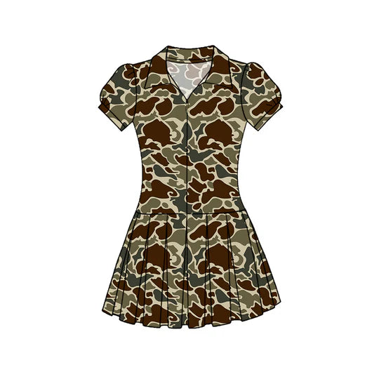 11.26 MOQ：5pcs GSD3221 pre-order toddler clothes camo girl yoga summer dress