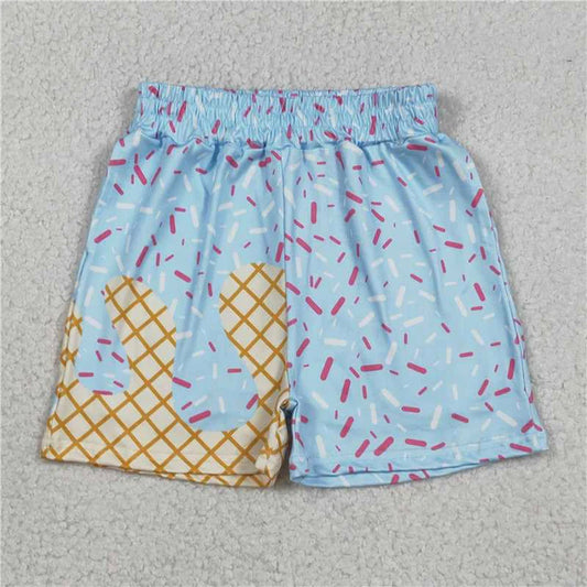 12.13 SS0635 Baby Girls Blue Drip Sprinkles Team Pockets Shorts Bottom