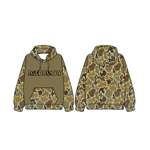 6.3 BT0991 Baby Boys Daddy's Boy Hunting Camo Ducks Hooded Tops preorder