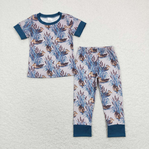9.15 BSPO0280 Duck Blue Short Sleeve Pants Suit