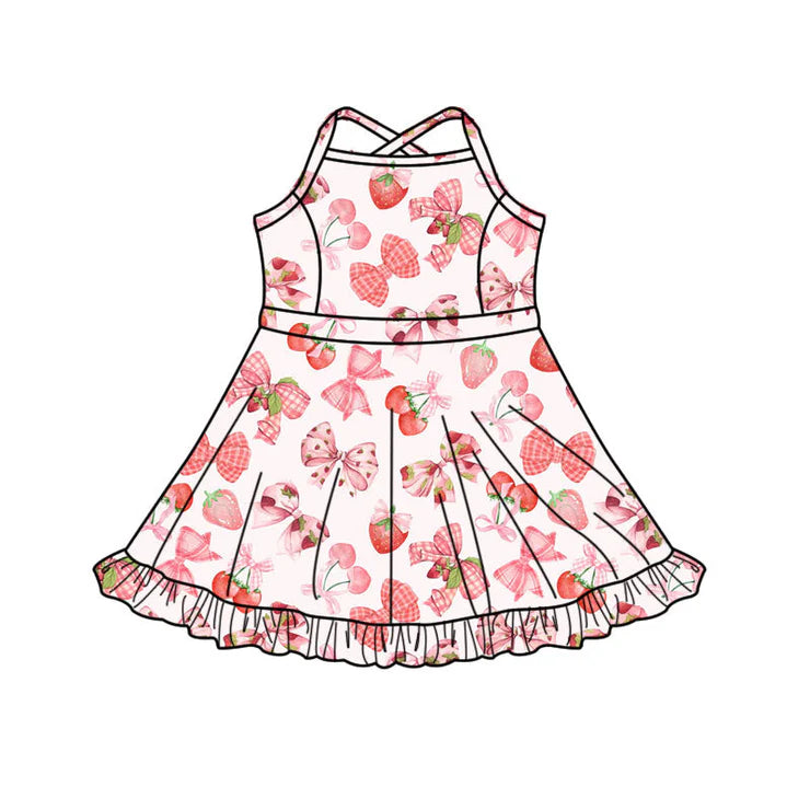 11.14 MOQ：5pcs GSD3090 pre-order toddler clothes strawberry girl yoga summer dress