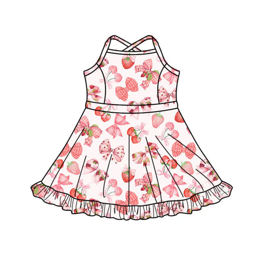 11.14 MOQ:5pcs GSD3090 pre-order toddler clothes strawberry girl yoga summer dress