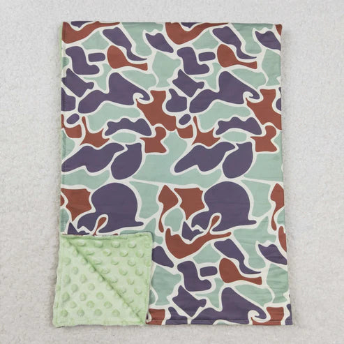 3.10 BL0144 Brown and green camouflage baby blanket