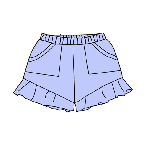 4.12 SS0562 Baby Girls Pink Pockets Summer Cotton Ruffle Short Bottoms Preorder