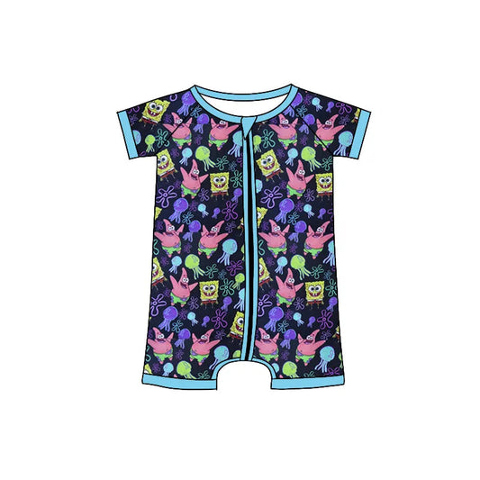 4.4 CUSTOM ORDER MOQ 3PCS EACH DESIGN BABY BOY CLOTHES CARTOON ZIPPER BOY SUMMER ROMPER 5