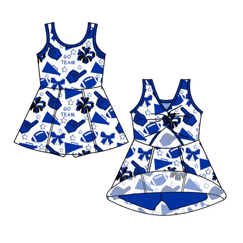 6.26Custom Moq 3 Baby Girls Sleeveless Kentucky Team Skorts Knee Length Dress