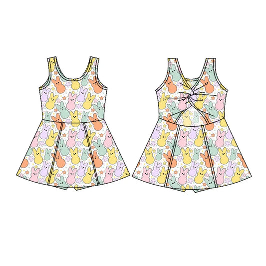 11.7 MOQ:5pcs GSD3050 pre-order toddler clothes rabbit girl easter yoga summer dress