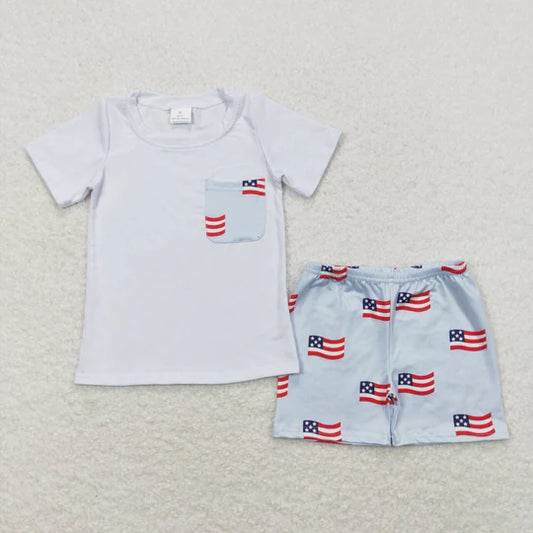 3.11  BSSO0642 baby boy clothes patriotic clothes 4th of July patriotic toddler boy summer outfit