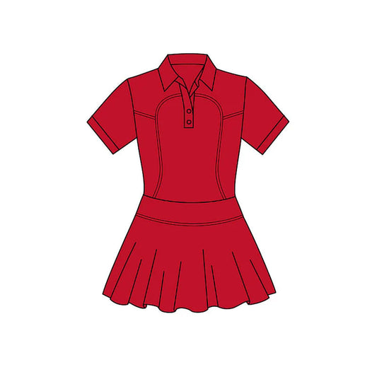 11.24 MOQ：5pcs GSD3167 pre-order toddler clothes red girl yoga summer dress