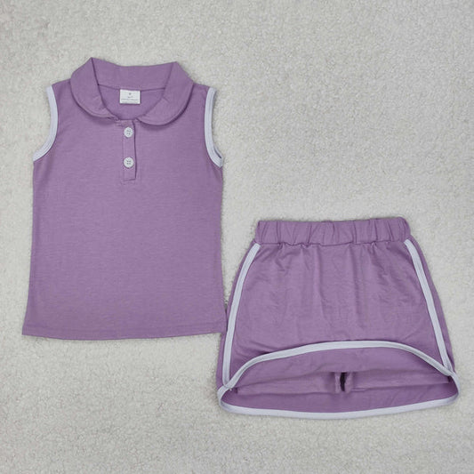 3.17 GSD1976 Baby Girls Lavender Pullover Top Sports Shorts Clothes Set