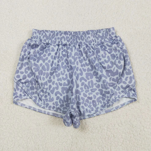 5.17 SS0468 Adult Women Gray Camo Yoga Summer Shorts