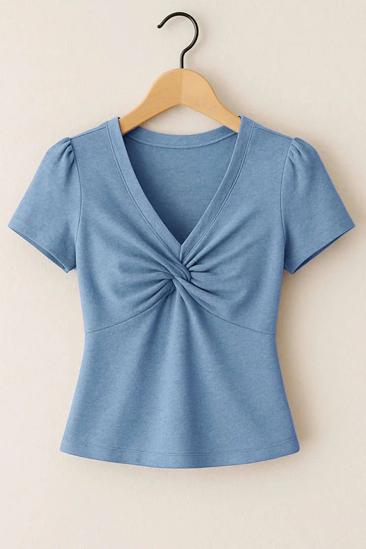 11.18 MOQ:5pcs GT1447 pre-order baby girl clothes blue girl summer yoga top