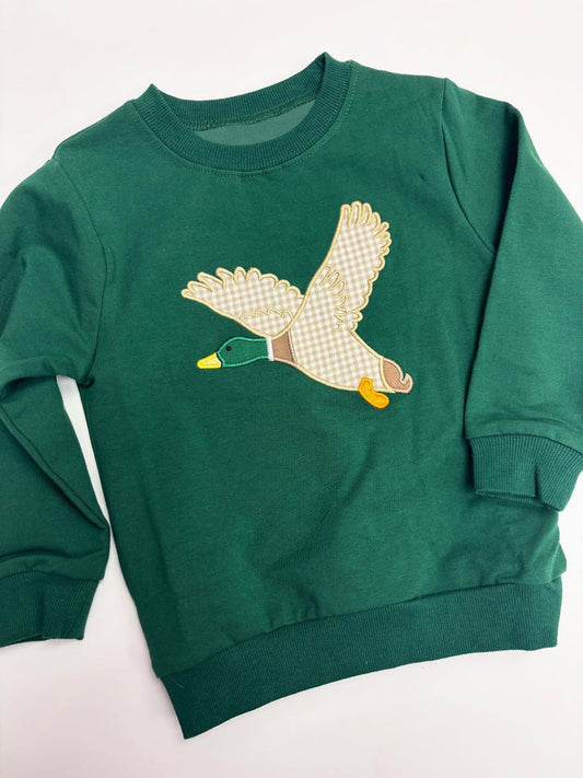 8.23 BT1334 Baby Boys Dark Green Long Sleeves Ducks Tee Shirts Top Preorder