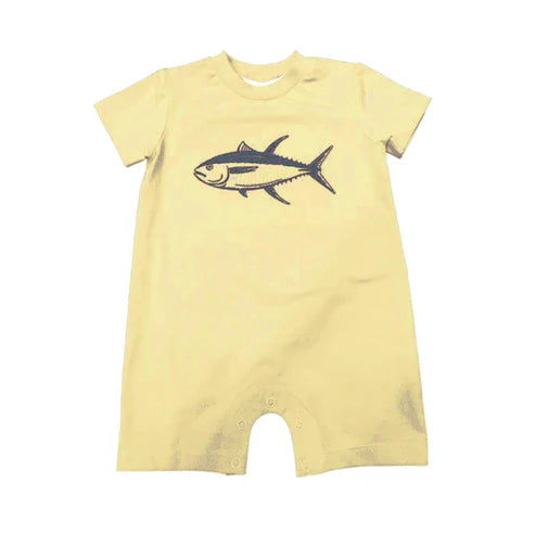 4.24 SR3080 Baby Boys Yellow Short Sleeves Sharks Rompers Preorder