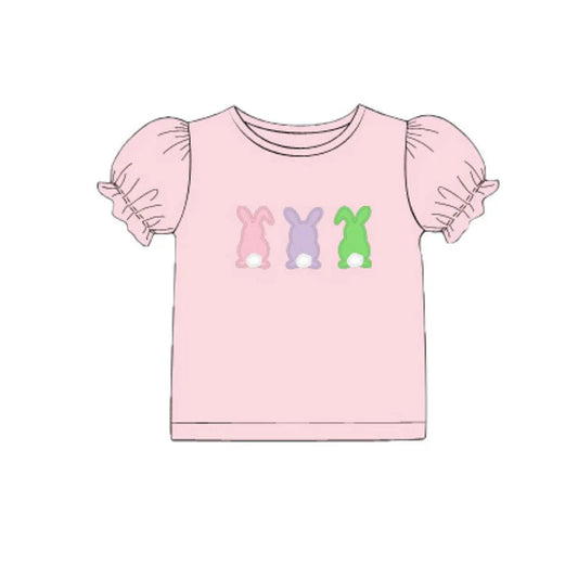 11.10 MOQ:5pcs GT1422 pre-order baby girl clothes rabbit girl easter top