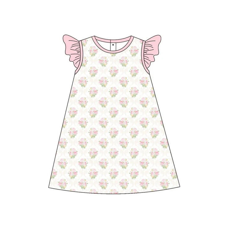 11.29 MOQ:5pcs GSD3251 pre-order toddler girl clothes floral girl summer dress