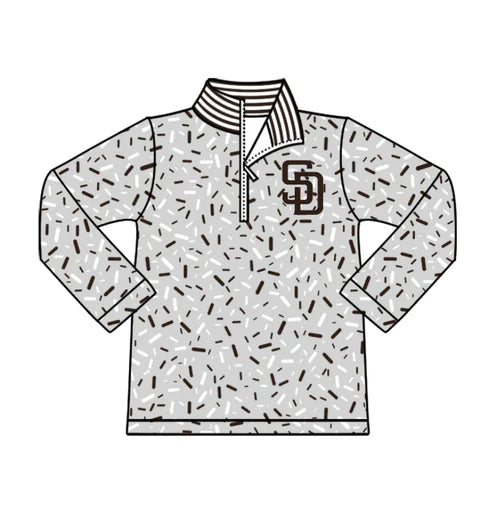 10.16 Custom Moq 8 Baby Boys Grey Sprinkles Zipper SD Team Pullovers Top