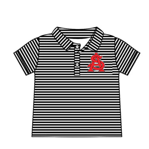 8.8 Custom Moq 5 Baby Boys Black Stripes San Augstine Team Short Sleeve Tee Pullovers Shirts Tops