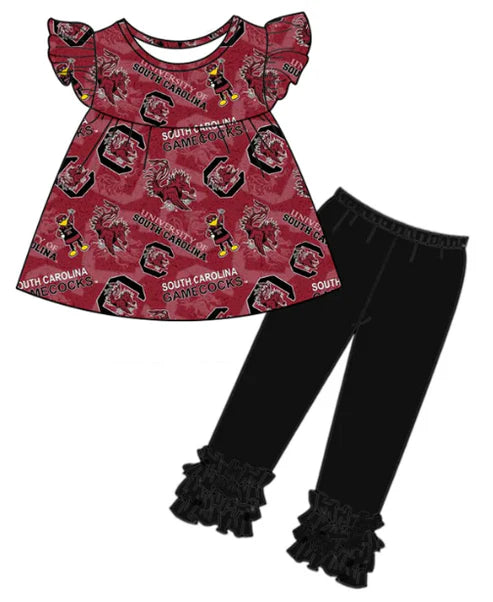 5.8 Girls custom team short sleeve pants suit