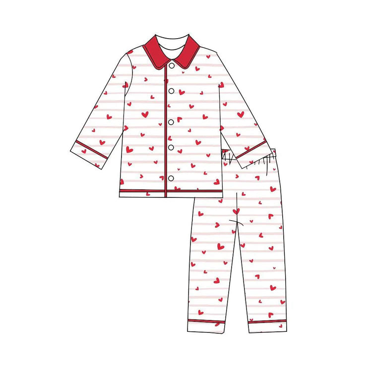 11.13 MOQ：5pcs BLP1387 pre-order toddler boy clothes heart boy Valentine pajamas outfit