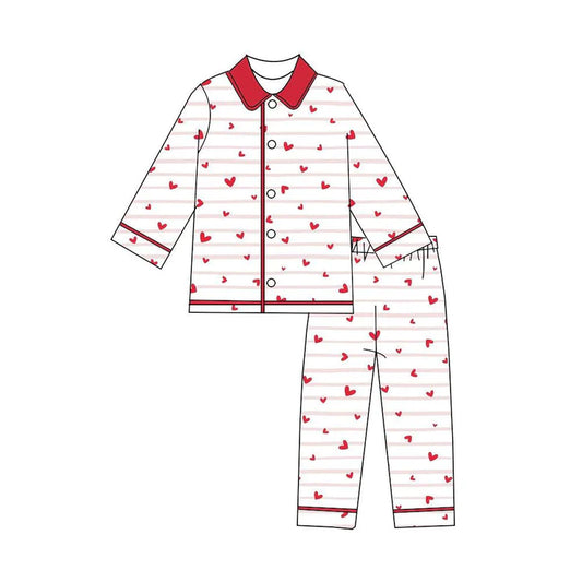 11.13 MOQ：5pcs BLP1387 pre-order toddler boy clothes heart boy Valentine pajamas outfit