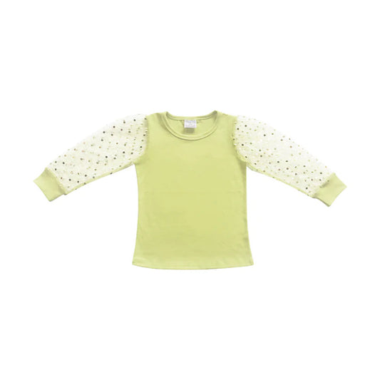 3.25  GT0962 Baby Girls Yellow Sequin Long Sleeves Shirts Top Preorder
