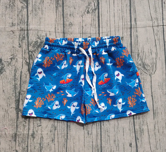 11.11 S0585 pre-order toddler boy cloths shark boy summer swim shorts real pic