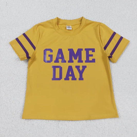 9.3 GT1100 Baby Girls Vinyl Purple Game Day Team Tee Shirts Top