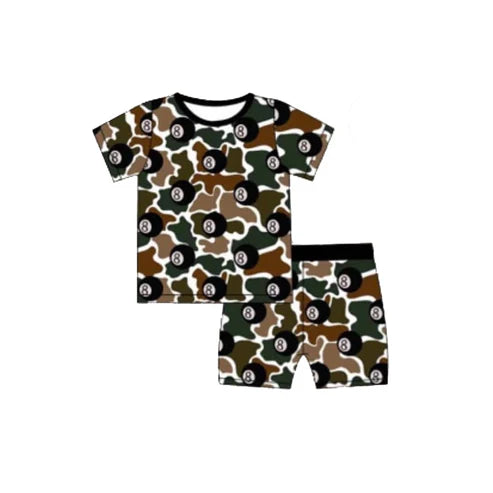 3.17 BSSO1399 Baby Boys Brown Camouflage Sports Shirt Shorts Pajamas Clothes Sets preorder