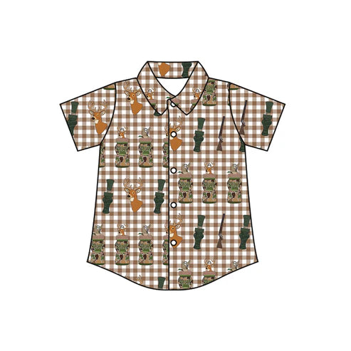 10.23 BT1412 Baby Boys Camo Calls Deer Button Hunting Shirts Top Preorder