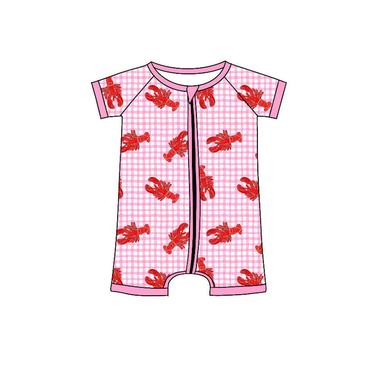 11.8 MOQ:5pcs SR3494 pre-order baby girl clothes crayfish toddler girl summer romper