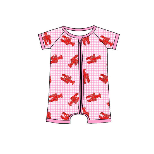 11.8 MOQ:5pcs SR3494 pre-order baby girl clothes crayfish toddler girl summer romper