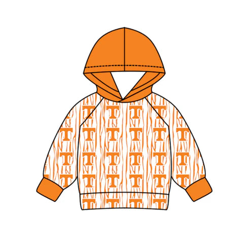11.5 Custom Moq 8 Baby Boys Orange T Stripe Team Hoodies Top