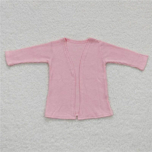 GT0249 Light pink long sleeve cardigan top