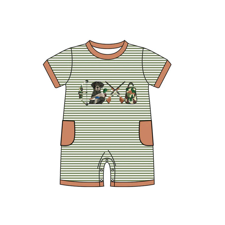 11.12 MOQ:5pcs SR3510 pre-order baby boy clothes hunting boy summer romper