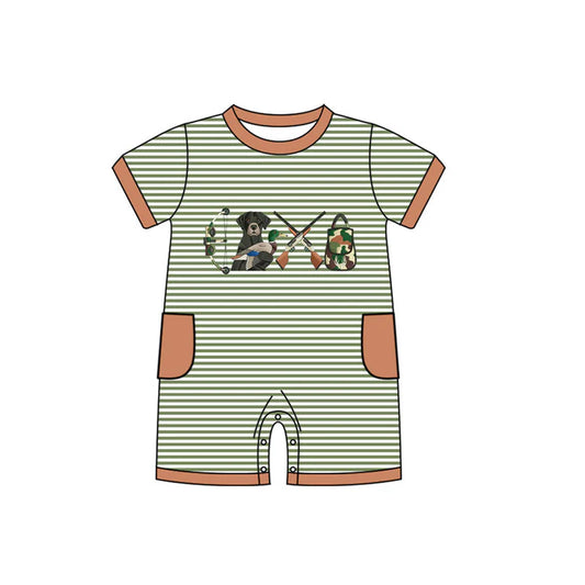 11.12 MOQ:5pcs SR3510 pre-order baby boy clothes hunting boy summer romper