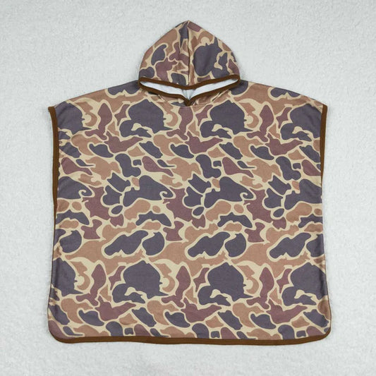 L-3.3 S0325 Brown camouflage hooded bathrobe