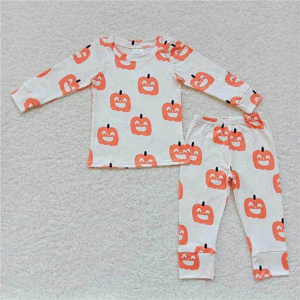 L-3.2 BLP0244 Pumpkin white long sleeve pants suit