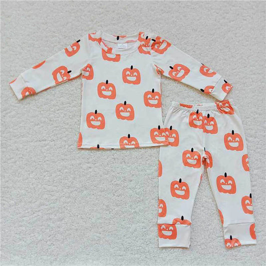 L-3.2 BLP0244 Pumpkin white long sleeve pants suit