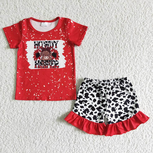 6.17 GSSO0043 Girls Heifer Leopard Shorts Outfits