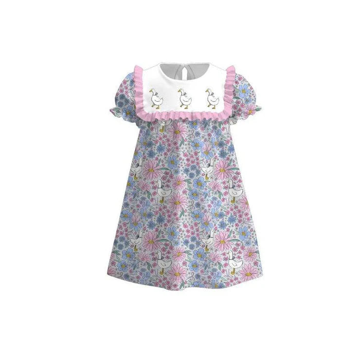 11.6 MOQ：5pcs GSD3041 pre-order toddler clothes duck girl summer dress