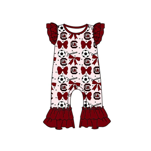 6.25 Custom Moq 3 each item Sibling Baby Girls South Carolina Team Romper Dress Clothes Sets