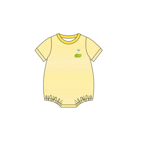 7.28 SR3189 Baby Boys Yellow Short Sleeves Golf Rompers Preorder