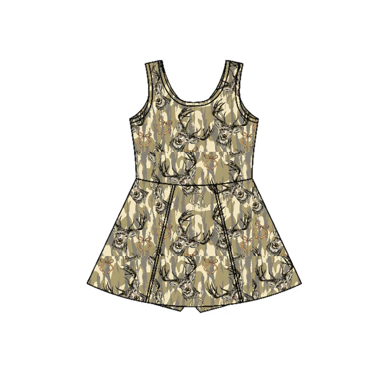 11.27 MOQ：5pcs GSD3233 pre-order toddler clothes deer girl yoga summer dress