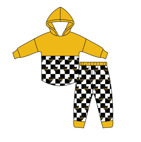 10.29  Custom Moq 8 Baby Kids Panthers Long Sleeve Top Team Pocket Clothes Set