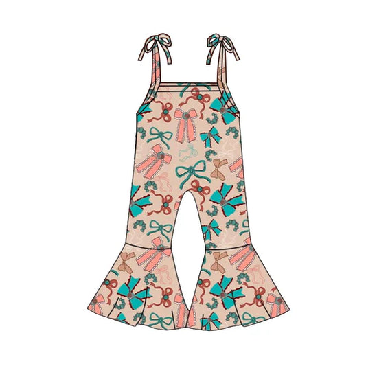 12.11 MOQ:5pcs SR3775 pre-order baby girl clothes bows print girl summer jumpsuit