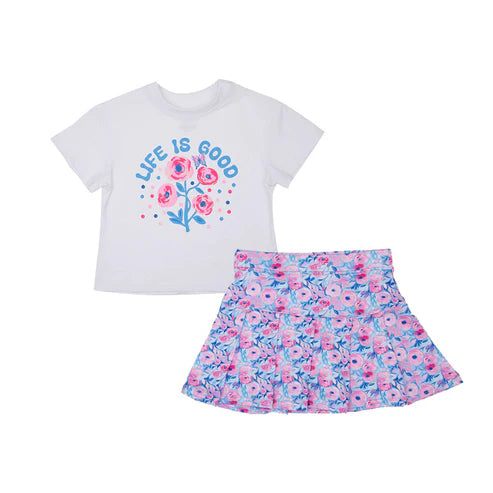 5.10 GSD2551 Baby Girls Life Is Good Top Flowers Skirt Sets Preorder