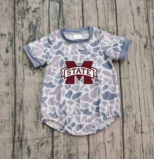 10.29 Custom Moq 8 Baby Infant Boys Camo M State Team Rompers