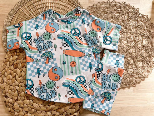 3.28 GSSO2436 Baby Girls Aqua Short Sleeves Stars Lightning Top Short Pajamas Set Preorder